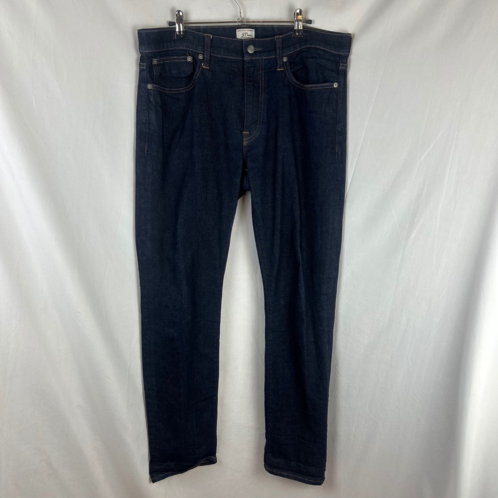 J.Crew 484 Slim Fit Jeans Dark Indigo Kurabo Japanese Denim Mens 35x32 - Picture 2 of 10